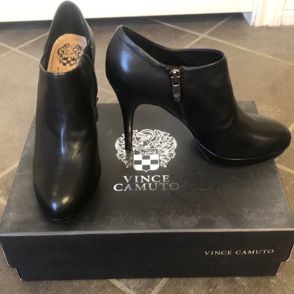 Vince Camuto Black Leather Booties